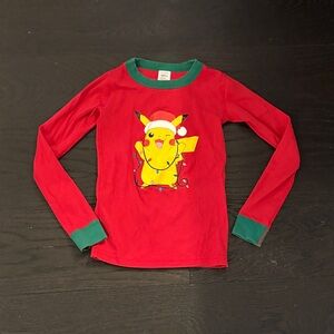 Hanna Andersson Red Pikachu Holiday Long Sleeve Tee
